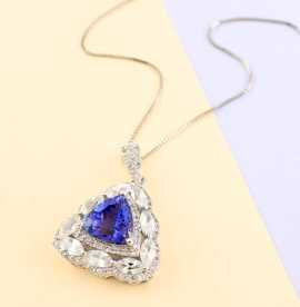 Shop Elegant 14K White Gold Tanzanite Necklace, Austin