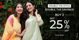 Double The Style, Double The Savings! Buy 2 Get 25, ₹ 599